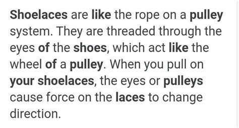 how are shoelaces similar to pulleys